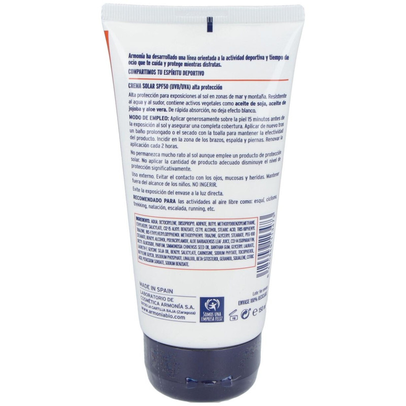 Crema Solar Fp50+ 150ml - Armonia Cosmetica Natural