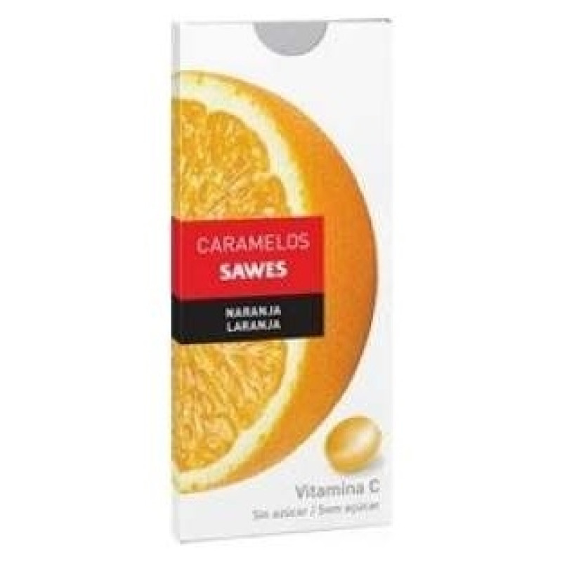 Sawes Caramelos Balsámicos sin Azúcar Sabor Naranja con Vitamina C en Blister 22g - Caramelos