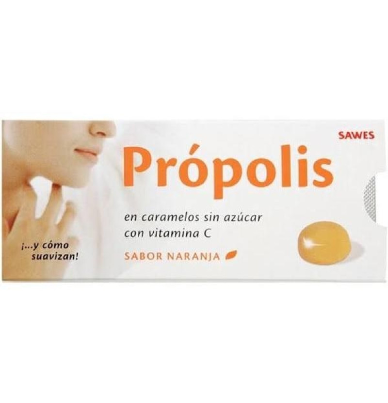 Propolis Sawes en Caramelos sin Azúcar (1 Envase 22 g Sabor Naranja) - Sawes