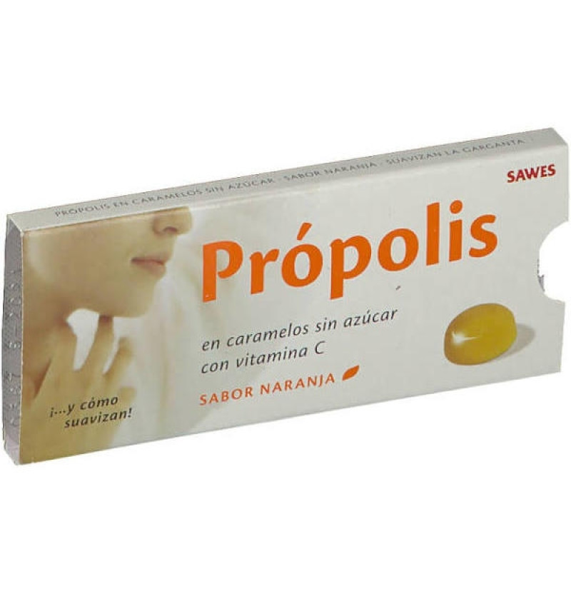 Propolis Sawes en Caramelos sin Azúcar (1 Envase 22 g Sabor Naranja) - Sawes