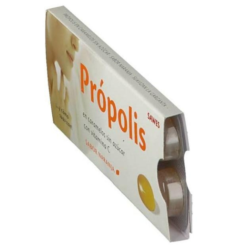 Propolis Sawes en Caramelos sin Azúcar (1 Envase 22 g Sabor Naranja) - Sawes