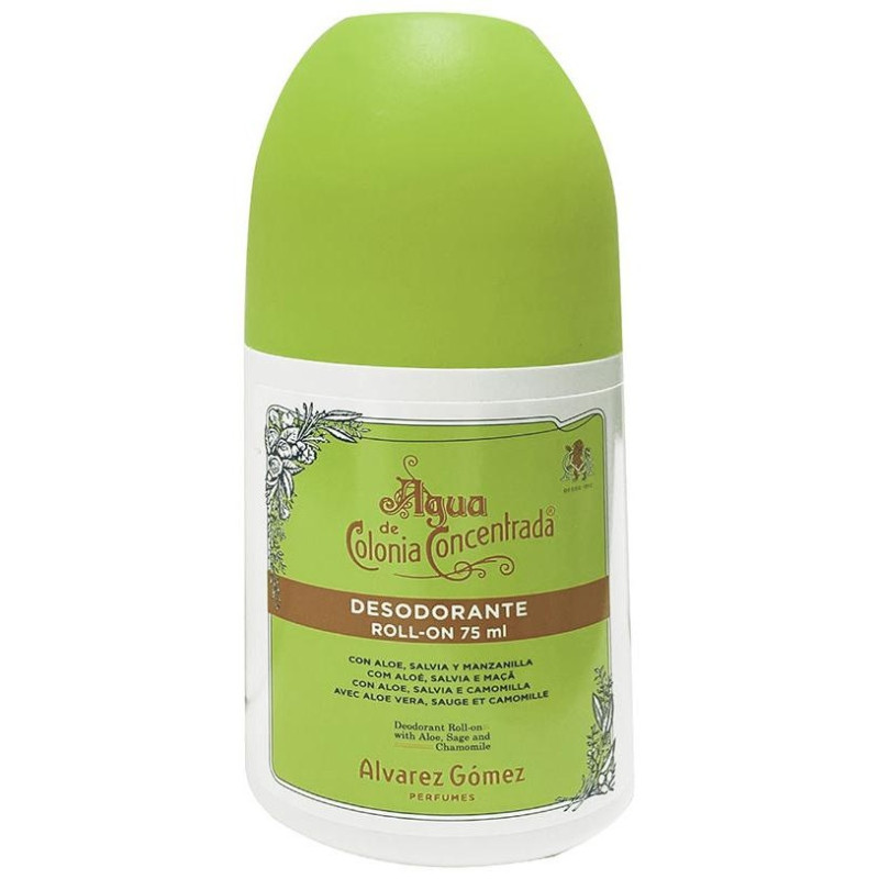 Agua de Colonia Concentrada Desodorante Roll - On Fresco 75 ml - Alvarez Gomez