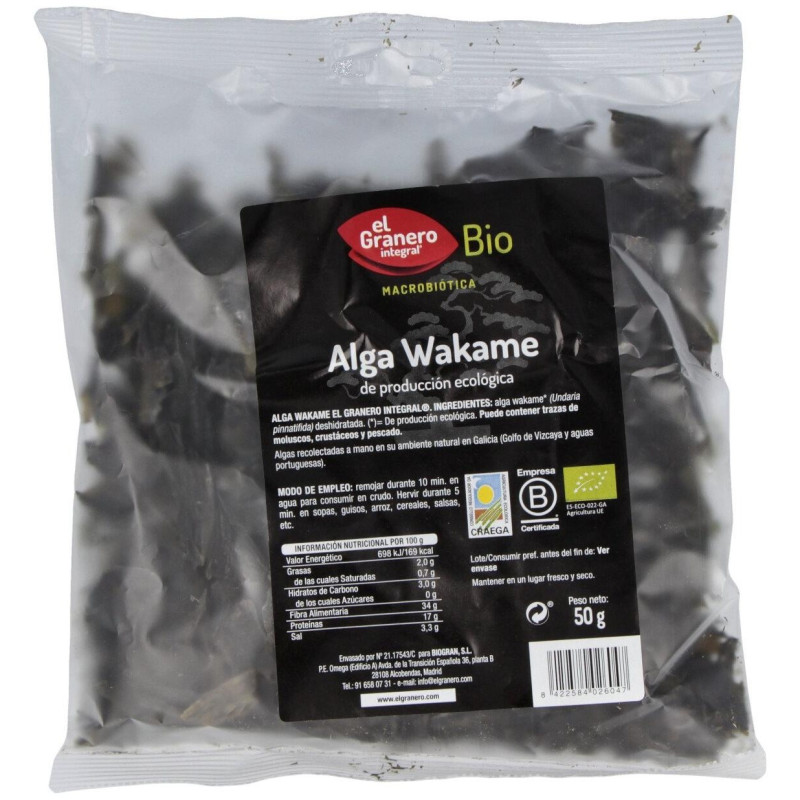 Granero Alimentacion Algas Wakame 50g - El Granero