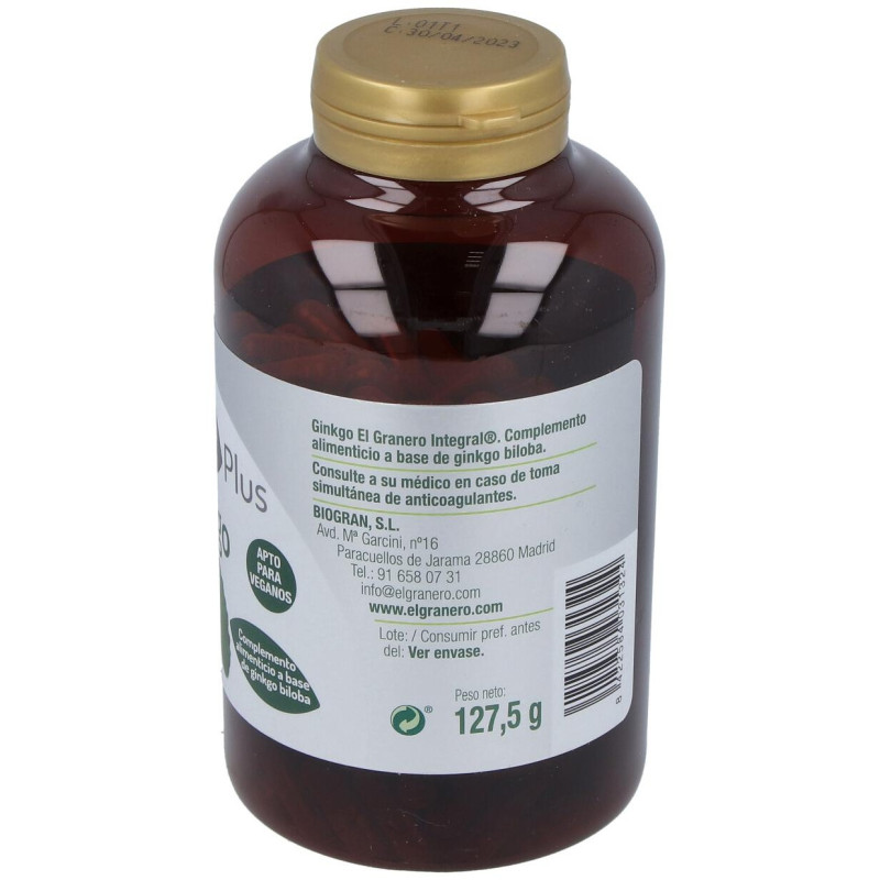 Ginkgo Biloba 600mg 250cápsulas - El Granero