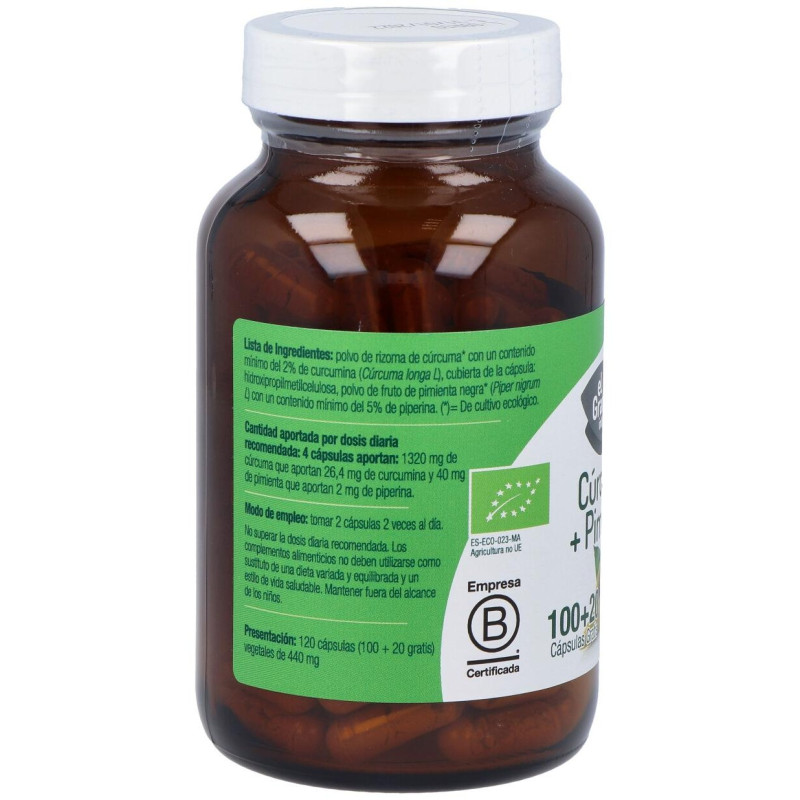Cúrcuma + Pimienta Plus Bio 120caps - El Granero