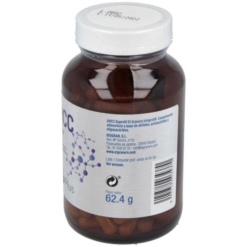 Granero Integral Ahcc Supralif 565mg 120 Cápsulas - El Granero