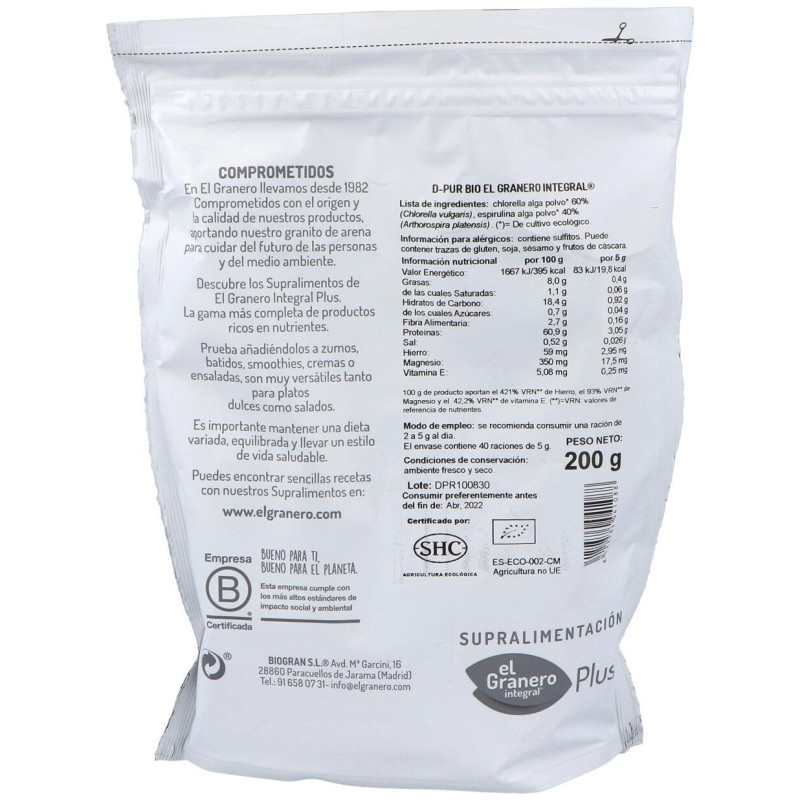 Dpr D-Pur Detox Superalimento Bio 200Gr.