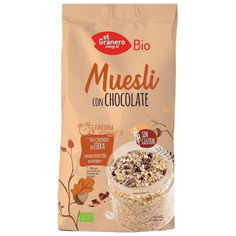 Integral Muesli con Chocolate sin Gluten Bio 375g - El Granero