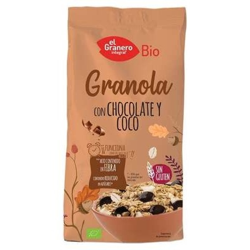 Integral Granola con Choco y Coco Bio sin Gluten 350g - El Granero