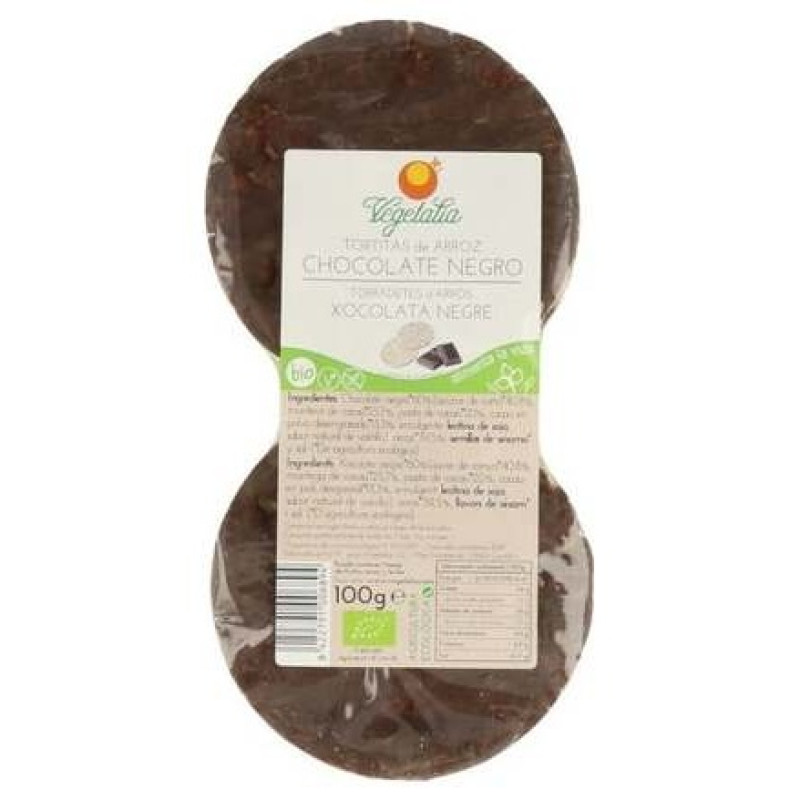 Tortitas de Arroz con Chocolate Negro Bio 100g - Vegetalia