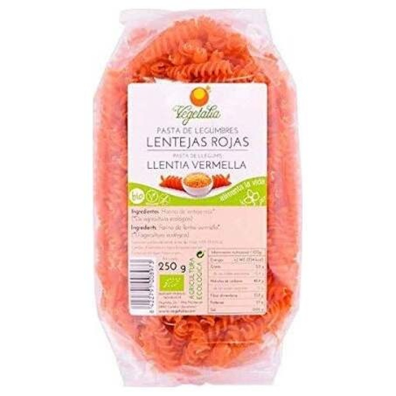 Espirales Lentejas Rojas Bio 250g - Vegetalia