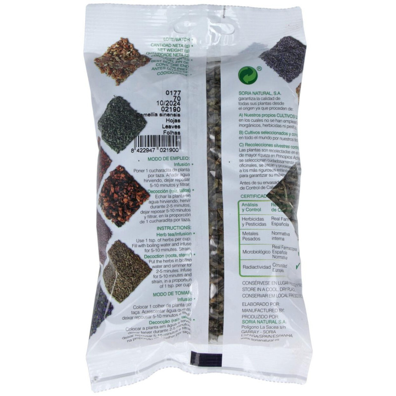 Infusion Te Verde 70g - Soria Natural