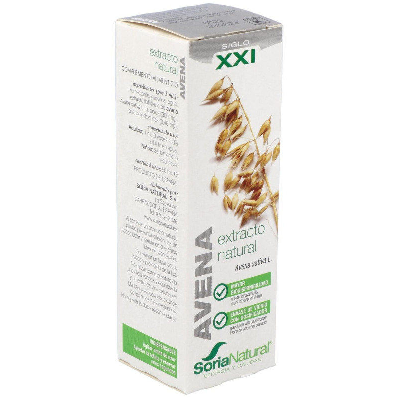 Ext. Avena Glicerinado Xxl 50ml - Soria Natural