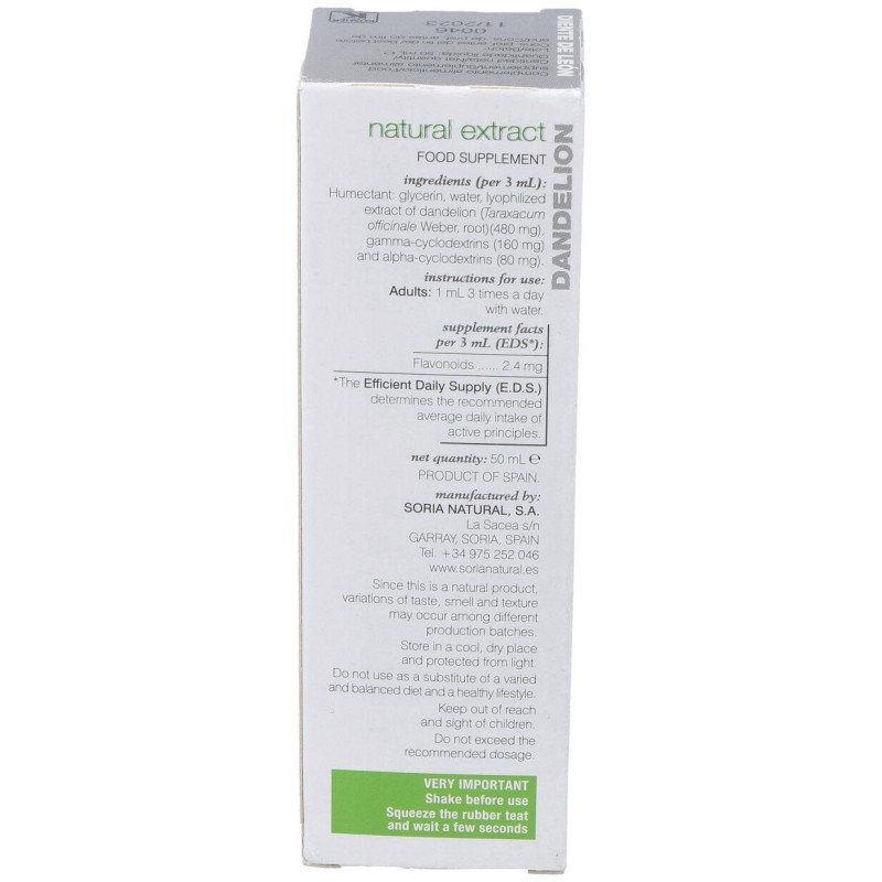 Extracto Diente Leon 50 ml Xxi Soria - Soria Natural