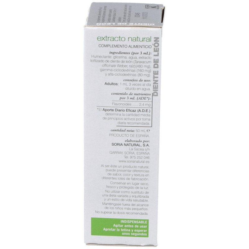 Extracto Diente Leon 50 ml Xxi Soria - Soria Natural