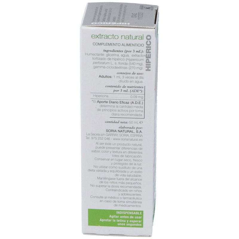 Hiperico Extracto Glicerinado 50ml - Soria Natural
