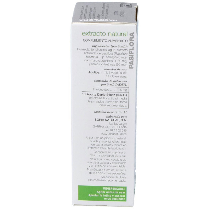 Pasiflora Extracto Glicerinado 50ml - Soria Natural