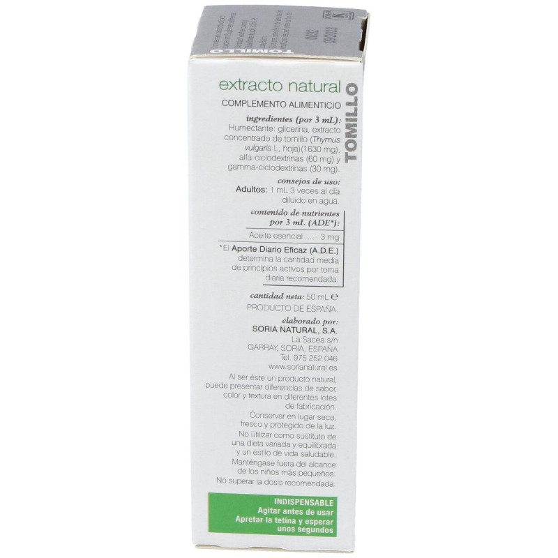 Extracto Tomillo Xxi 50 ml - Soria Natural