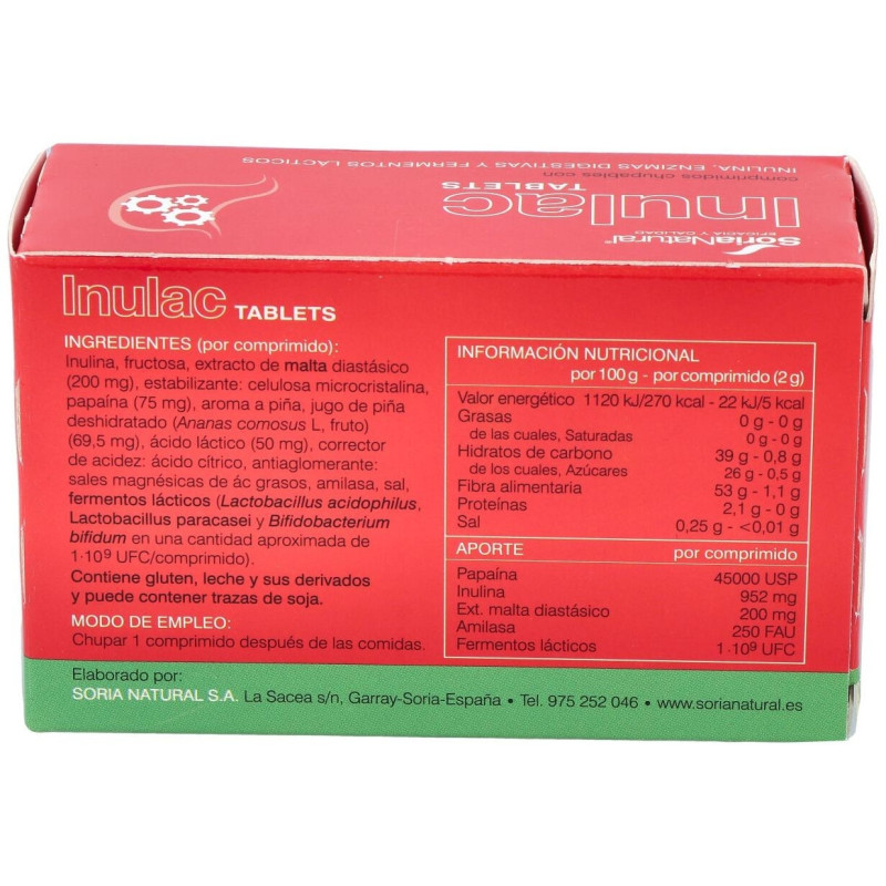 Inulac Tablets 30 Comprimidos Soria - Soria Natural