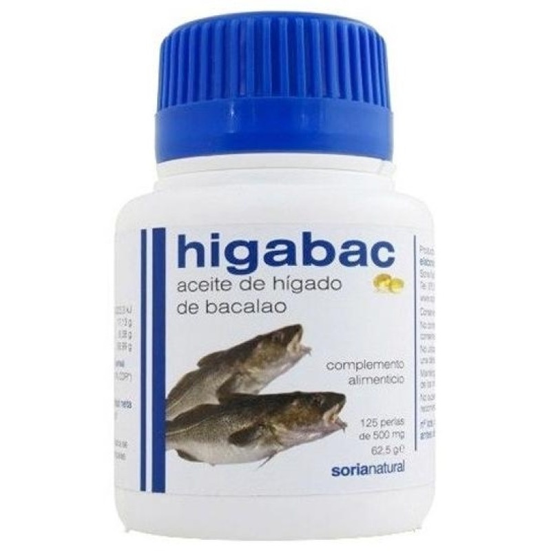 Higabac Aceite de Higado de Bacalao 125 Perlas - Soria Natural