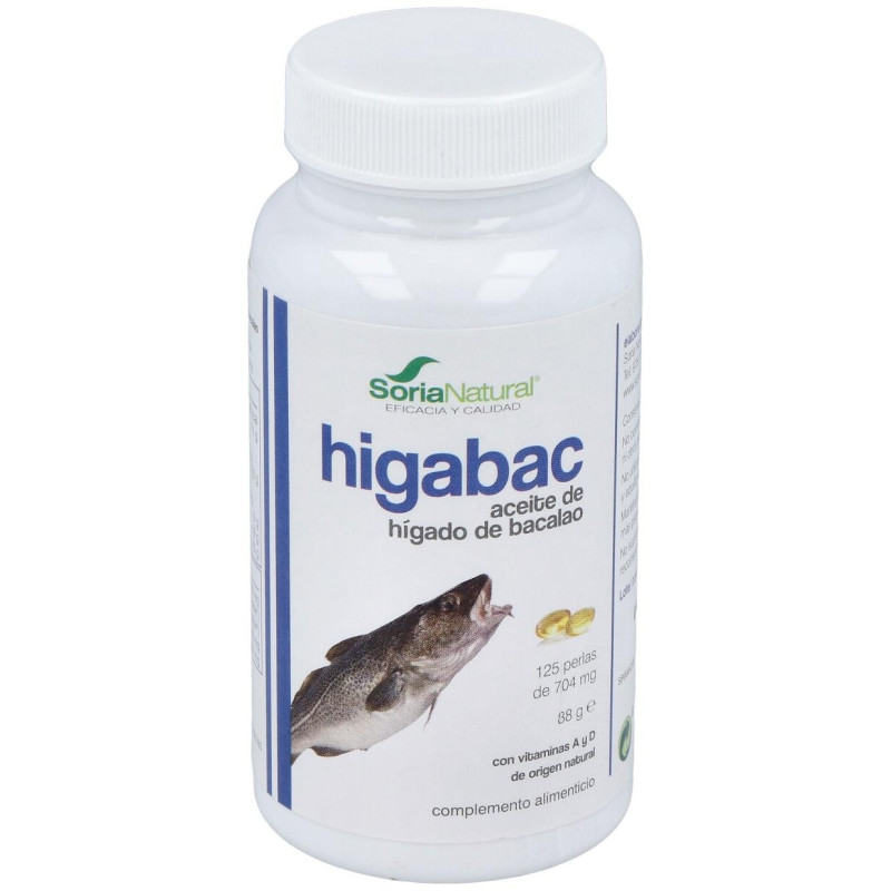 Higabac Aceite de Higado de Bacalao 125 Perlas - Soria Natural