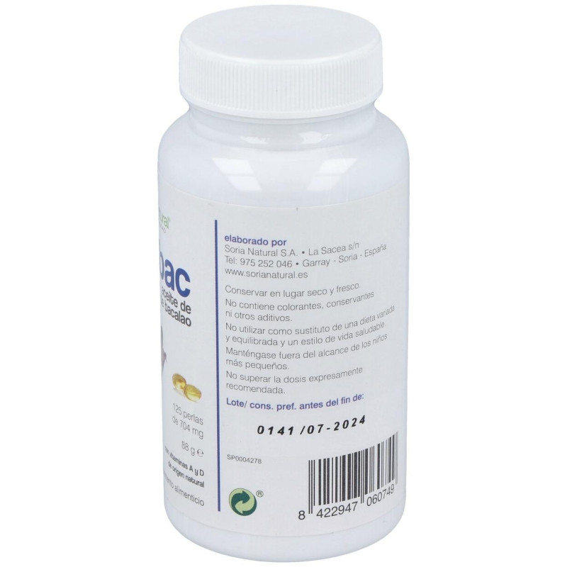 Higabac Aceite de Higado de Bacalao 125 Perlas - Soria Natural