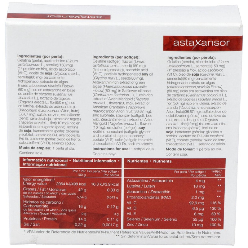 Astaxansor 30 Perlas - Soria Natural