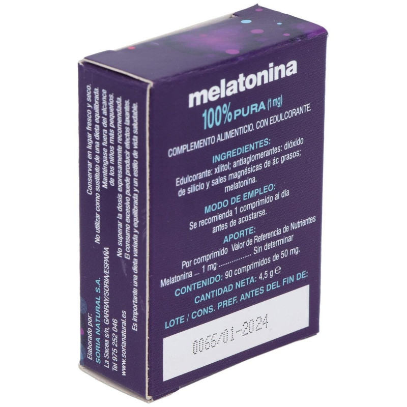 Pharmasor Melatonina 100% Pura 1mg 90comp 2 - Soria Natural