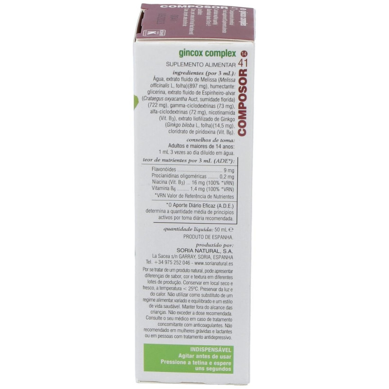 Composor 41 - Gincox Complex 50ml - Soria Natural