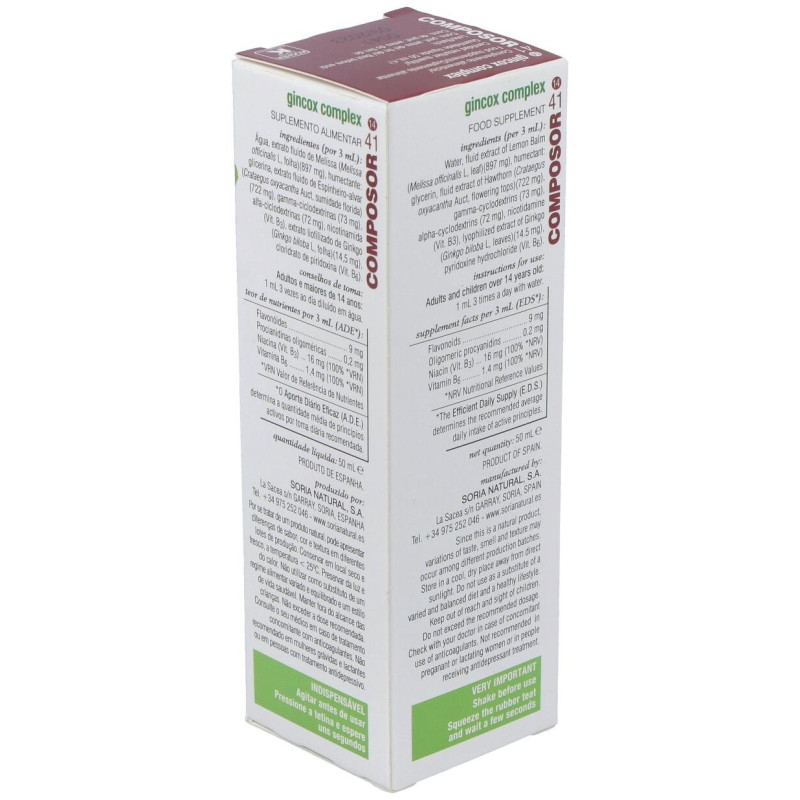 Composor 41 - Gincox Complex 50ml - Soria Natural