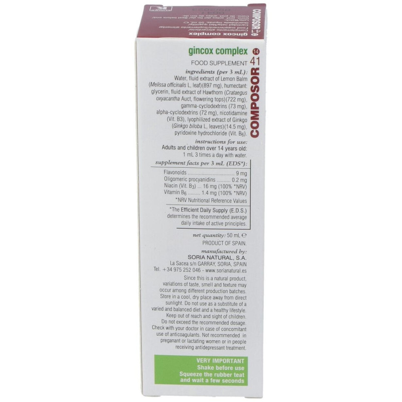 Composor 41 - Gincox Complex 50ml - Soria Natural