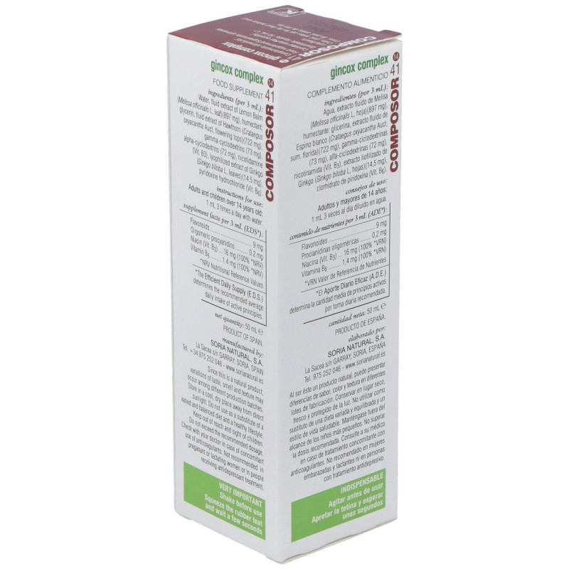 Composor 41 - Gincox Complex 50ml - Soria Natural