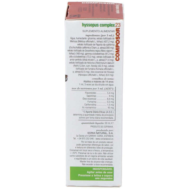 Composor 23 - Hyssopus Complex 50ml - Soria Natural