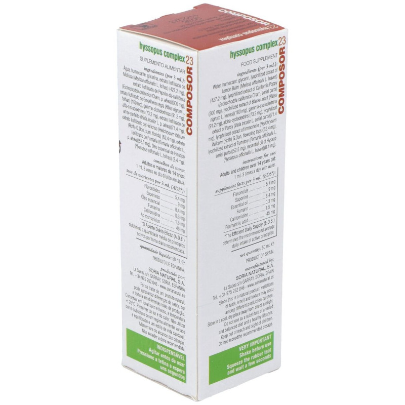 Composor 23 - Hyssopus Complex 50ml - Soria Natural