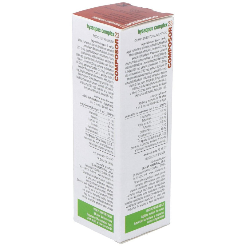 Composor 23 - Hyssopus Complex 50ml - Soria Natural