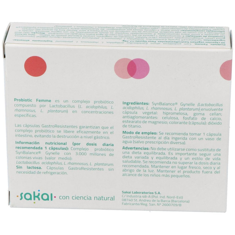 Probiotic Femme 30cap - Sakai