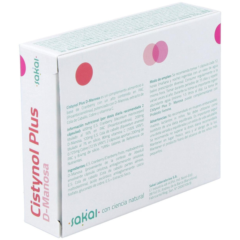 Cistynol Plus D - Manosa 30caps - Sakai