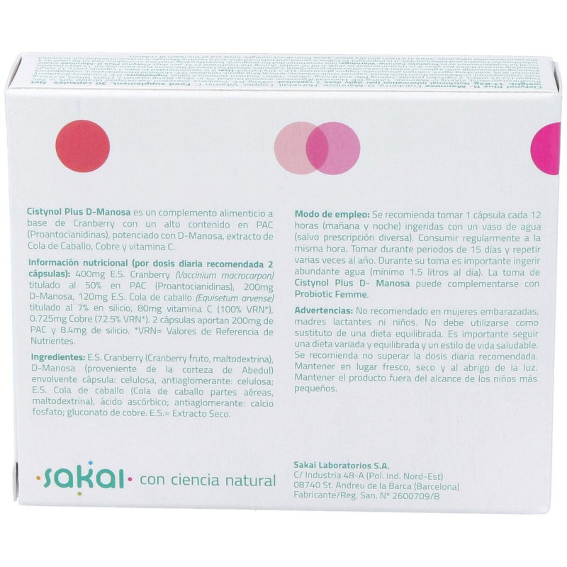 Cistynol Plus D - Manosa 30caps - Sakai