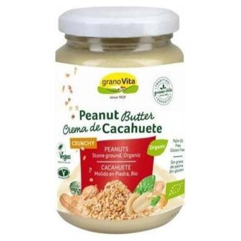 Crema Cacahuetes Crunchy Bio 350g - Granovita