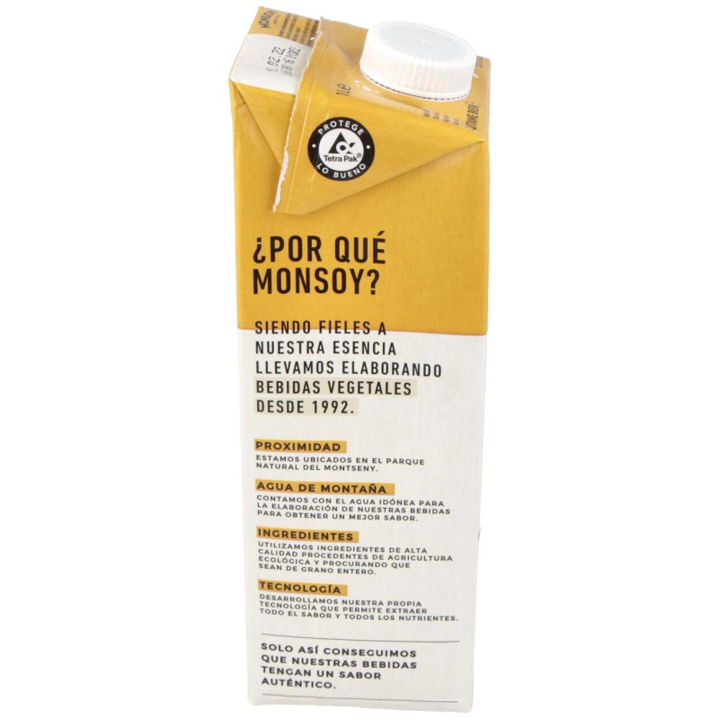 Bebida Vegetal de Avena sin Gluten 1lt 6uds. Bio - Monsoy