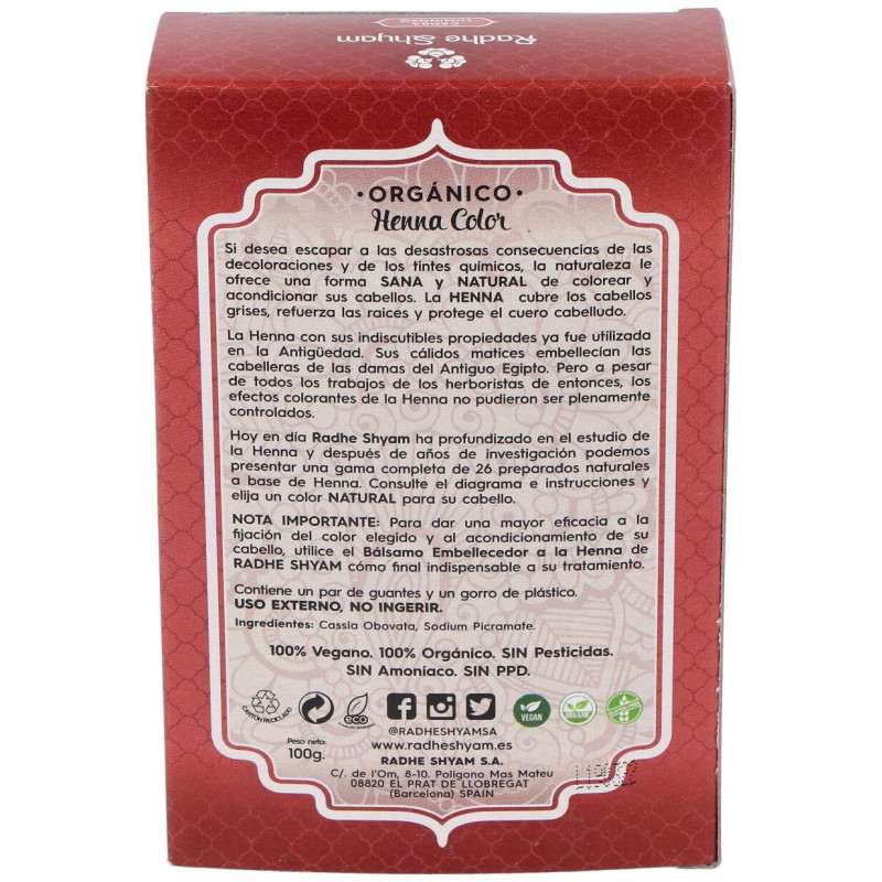 Henna Caoba Luminoso Polvo 100g - Radhe Shyam