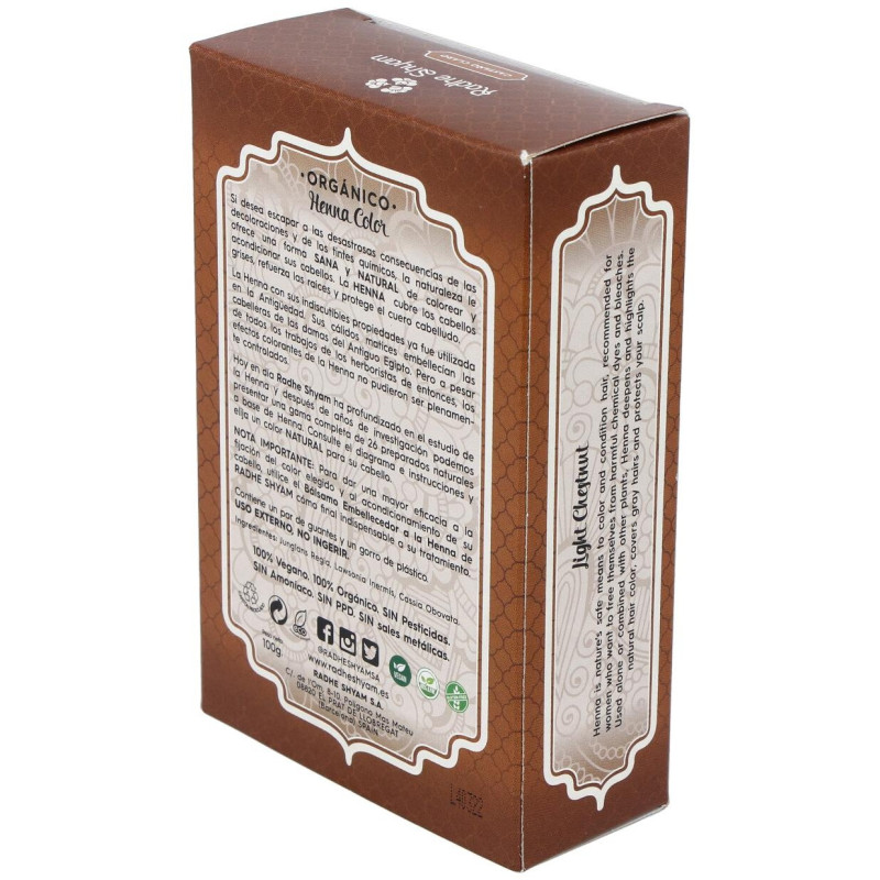Henna Castaño Claro Polvo 100g - Radhe Shyam