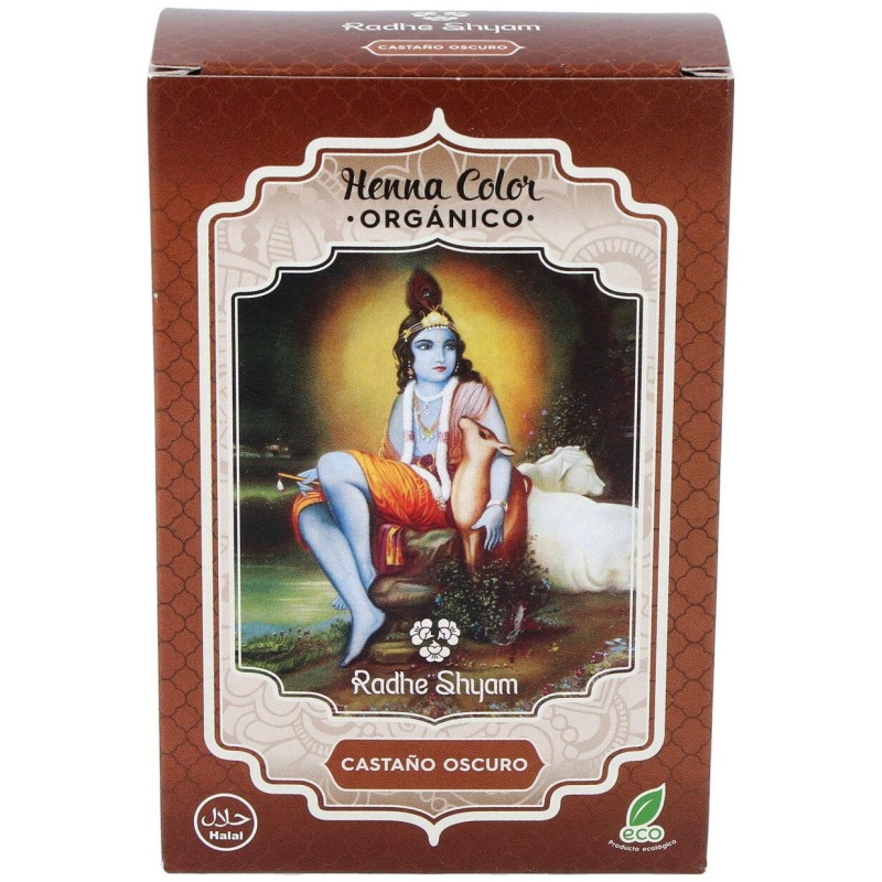 Hena Tinte Natural Castaño Oscuro Polvo 100gr - Radhe Shyam