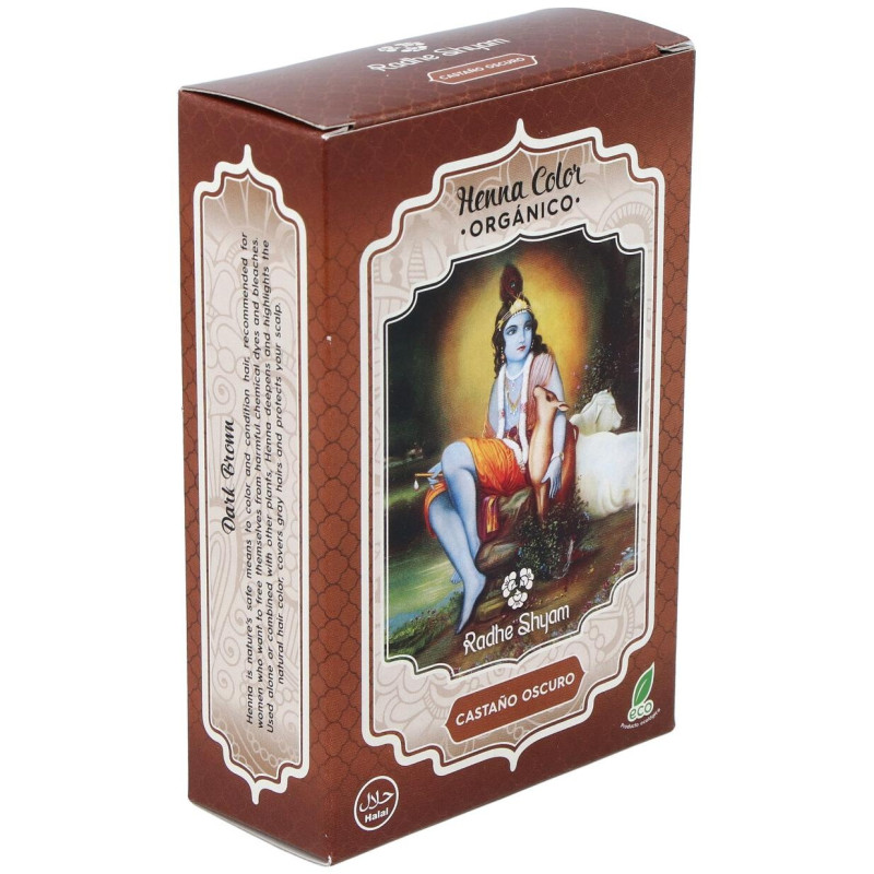 Hena Tinte Natural Castaño Oscuro Polvo 100gr - Radhe Shyam