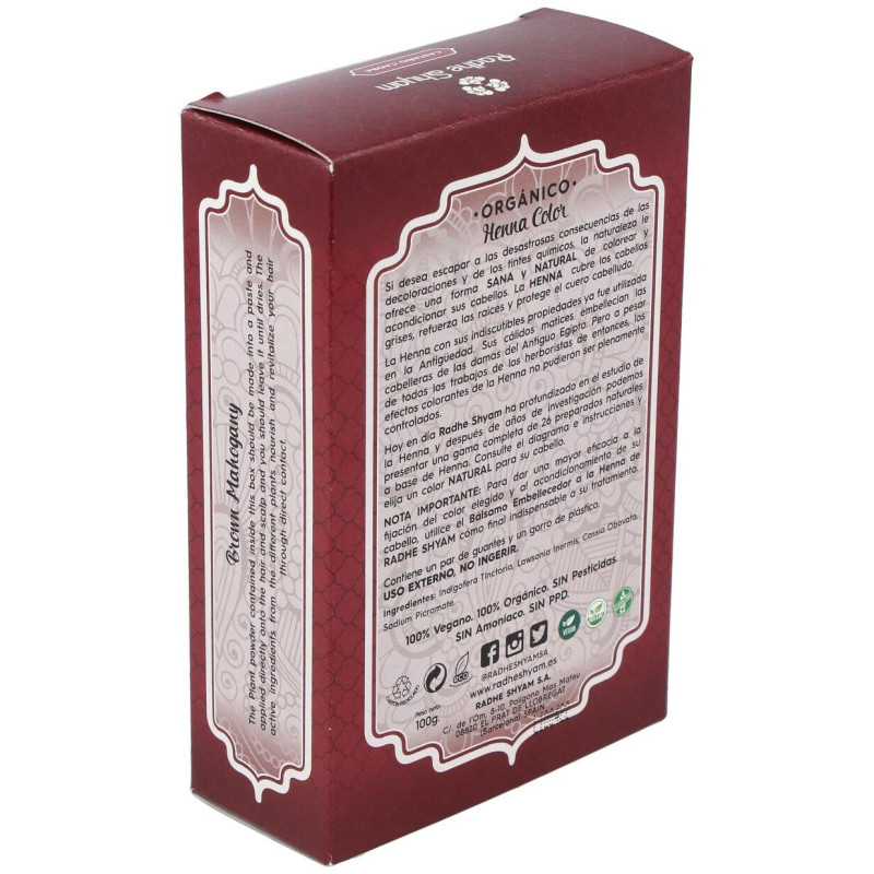 Henna Castaño Caoba Polvo - Radhe Shyam