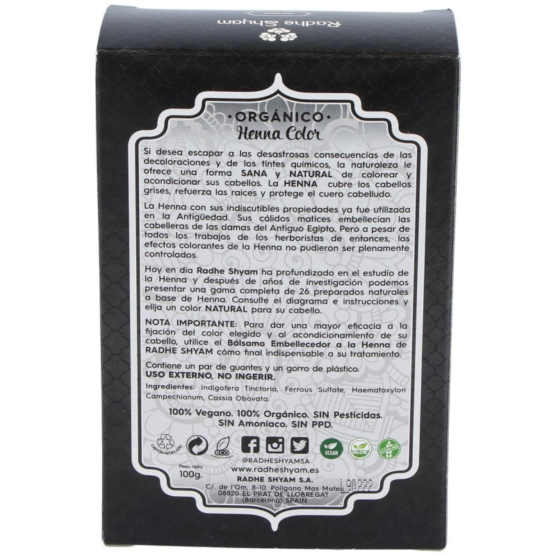Henna Color Negro 100ml - Radhe Shyam
