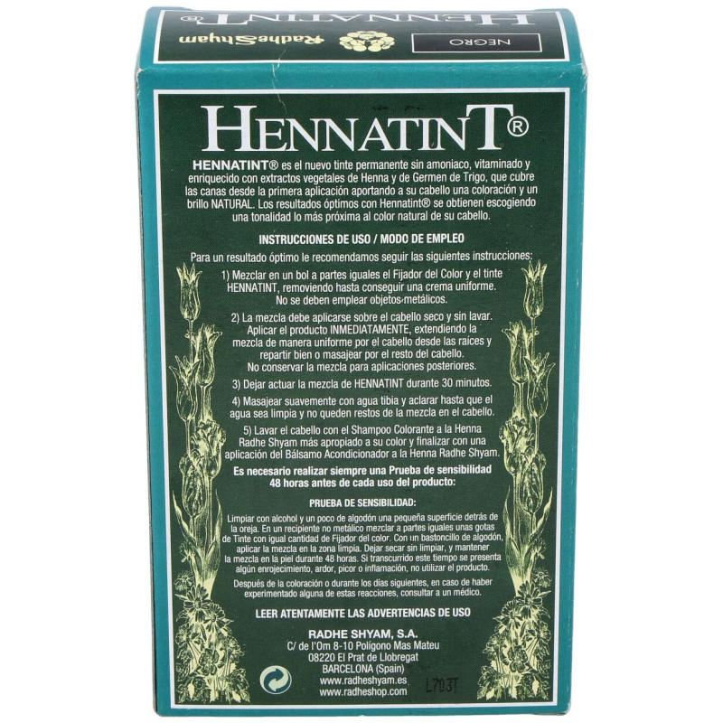 Hennatint Negro 60ml - Radhe Shyam