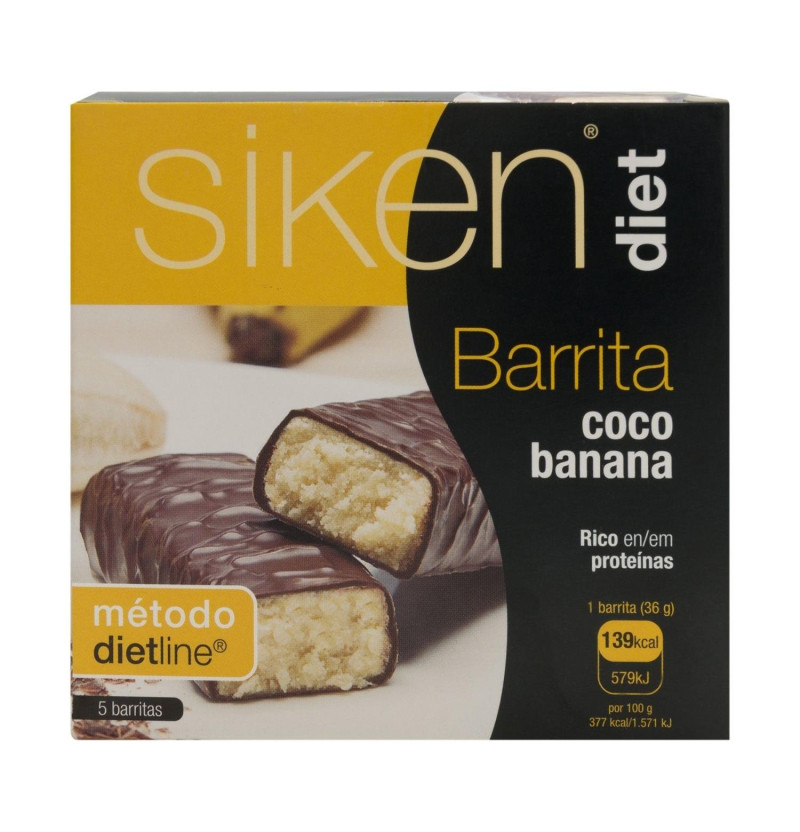 Siken Diet (5 Barritas 36 G Sabor Coco Banana)