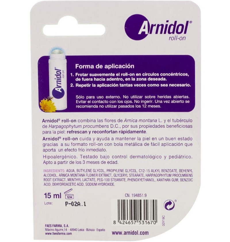 Arnidol (1 Roll On 15 ml) - Faes Farma