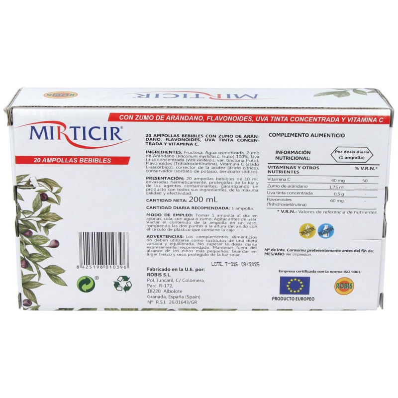 Robis Mirticir 20 Ampollas